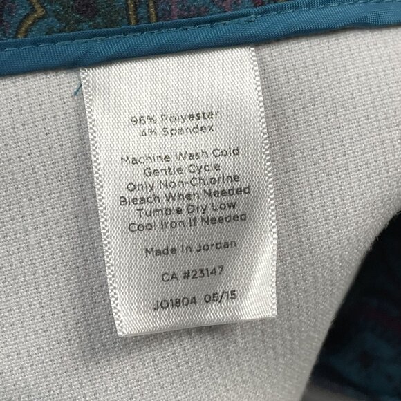 Talbots Paisley Dress Pants 14 Womens Hampshire Teal Psychedelic Colorful - Picture 4 of 8